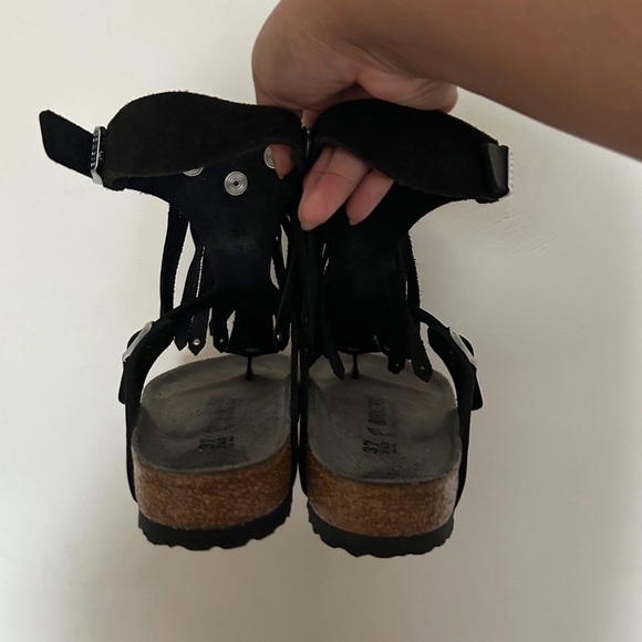 Birkenstock Leather high flower tassel sandals - Picture 5 of 9